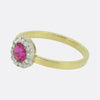 Antique Synthetic Ruby and Diamond Cluster Ring