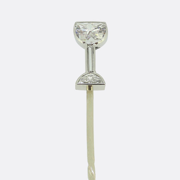 Art Deco Diamond Win Glass Stick Pin