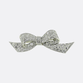 Art Deco Diamond Bow Brooch
