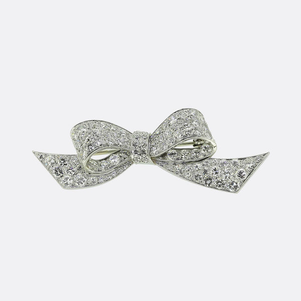 Art Deco Diamond Bow Brooch