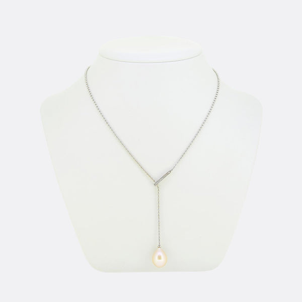 Boodles Pearl and Diamond Drop Necklace