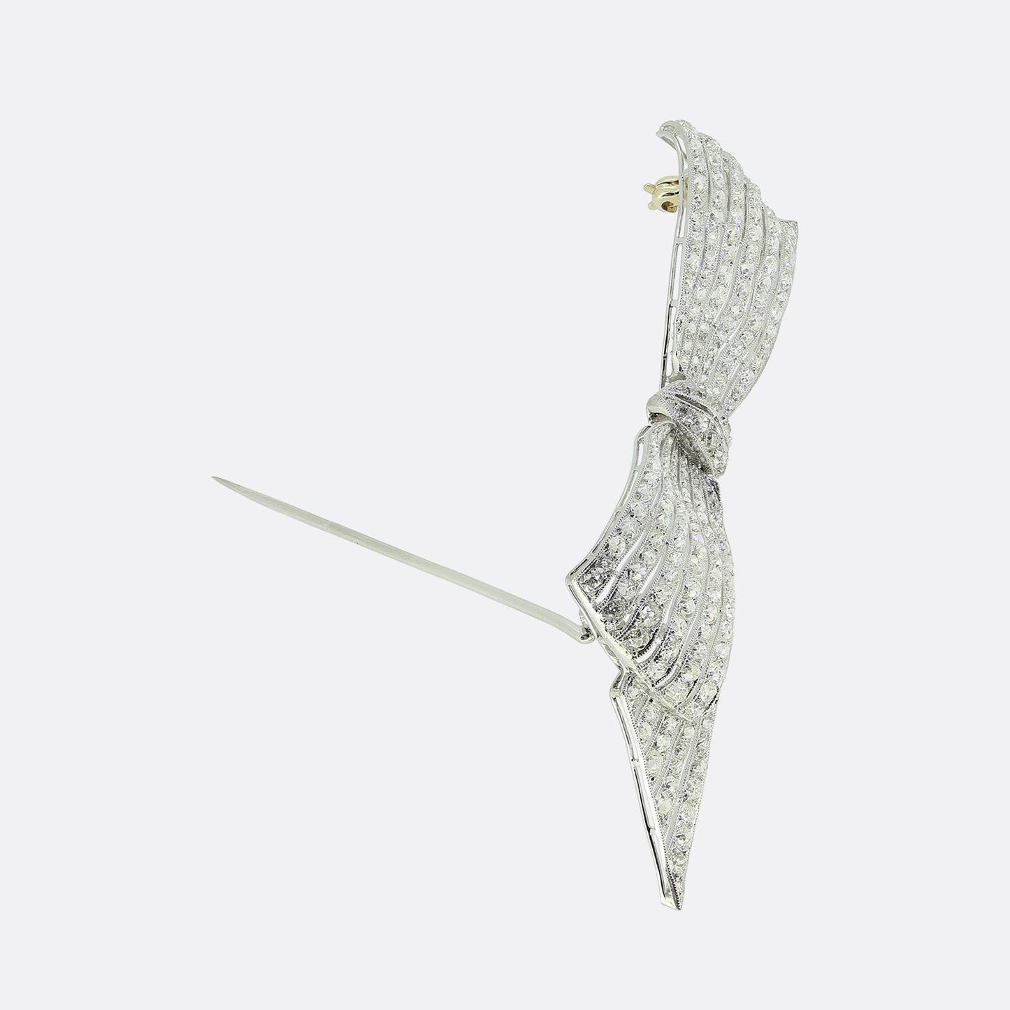 Art Deco 6.00 Carat Diamond Bow Brooch