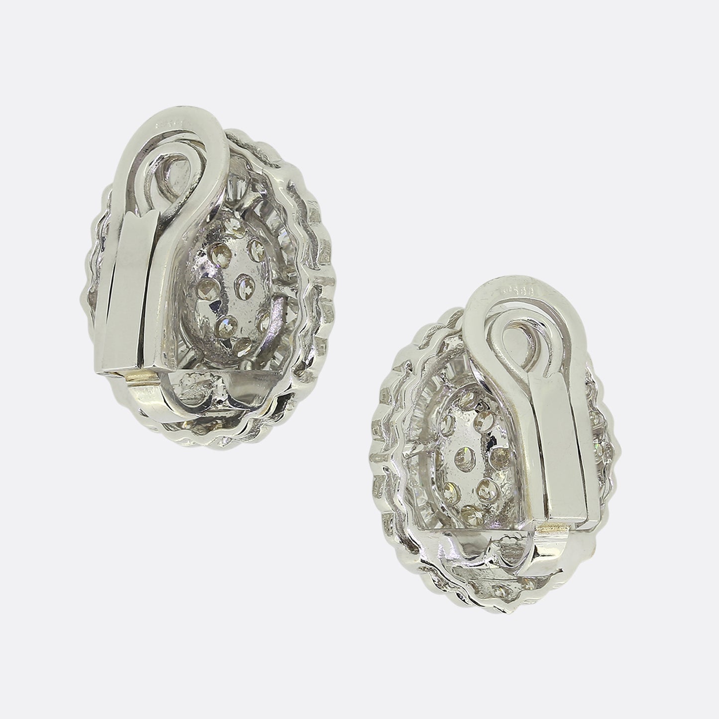 Vintage Multi Diamond Cluster Earrings