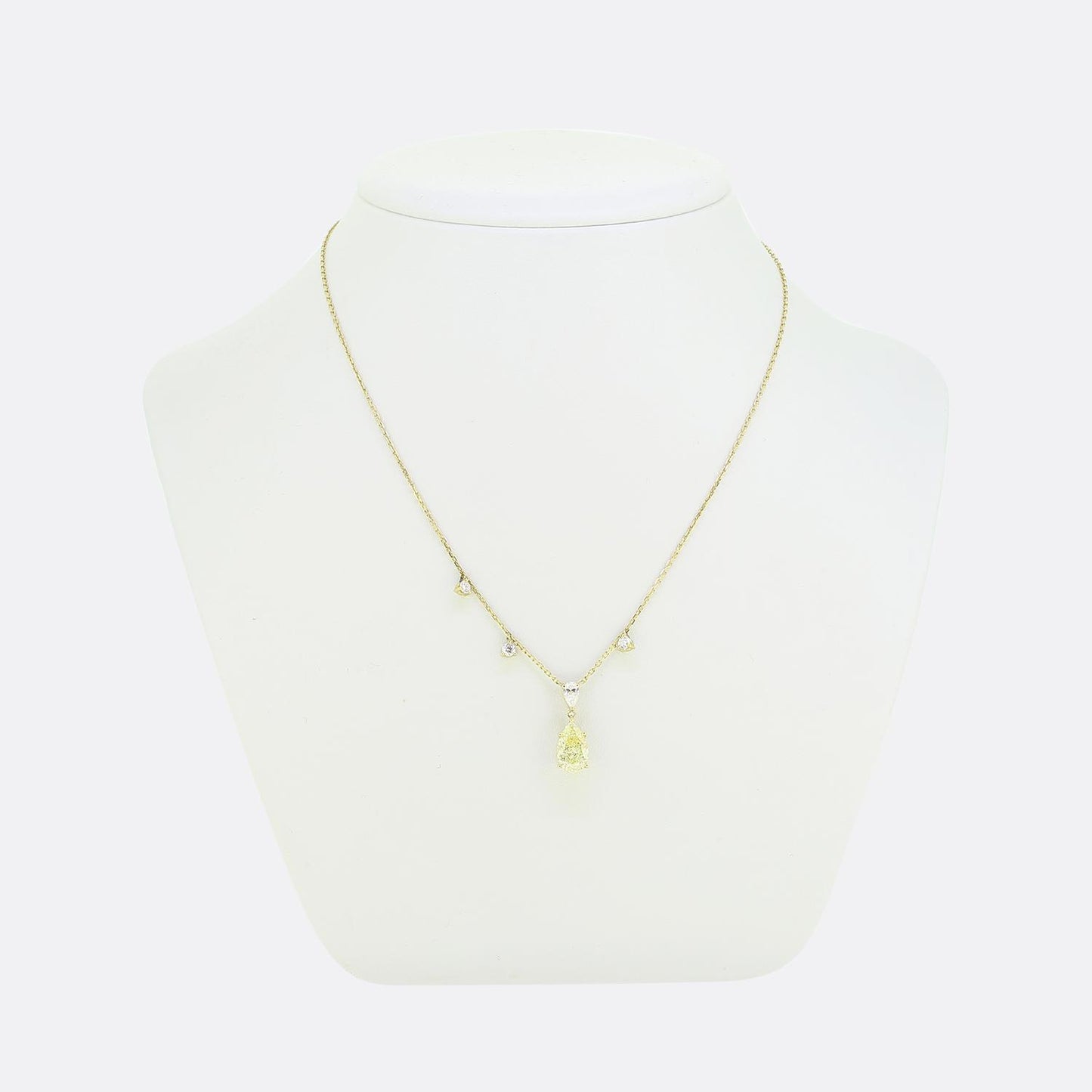 2.11 Carat Fancy Yellow Diamond Necklace