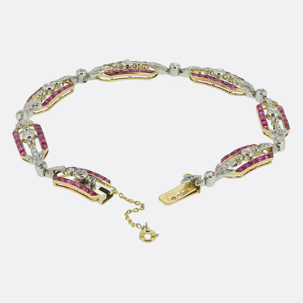 Marret Frères Belle Époque Ruby and Diamond Bracelet