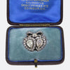 Victorian Diamond Double Heart Pendant Brooch