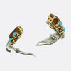 Retro Citrine Turquoise Diamond Earrings