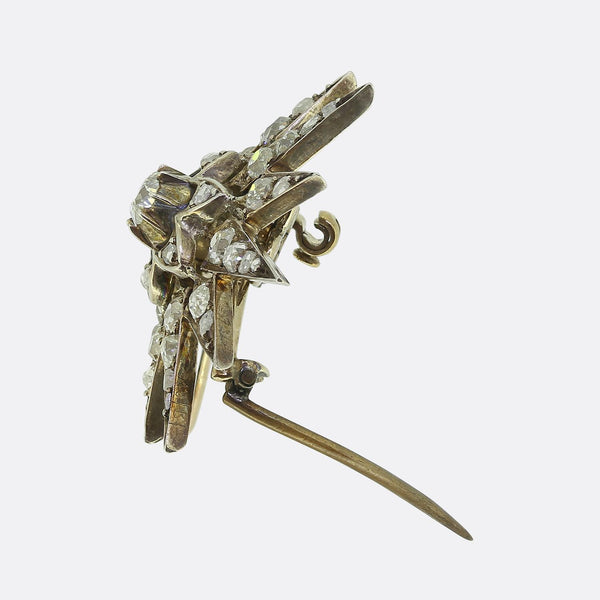 Victorian Diamond Star Brooch Pendant