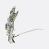 Vintage Sapphire and Diamond Flower Brooch