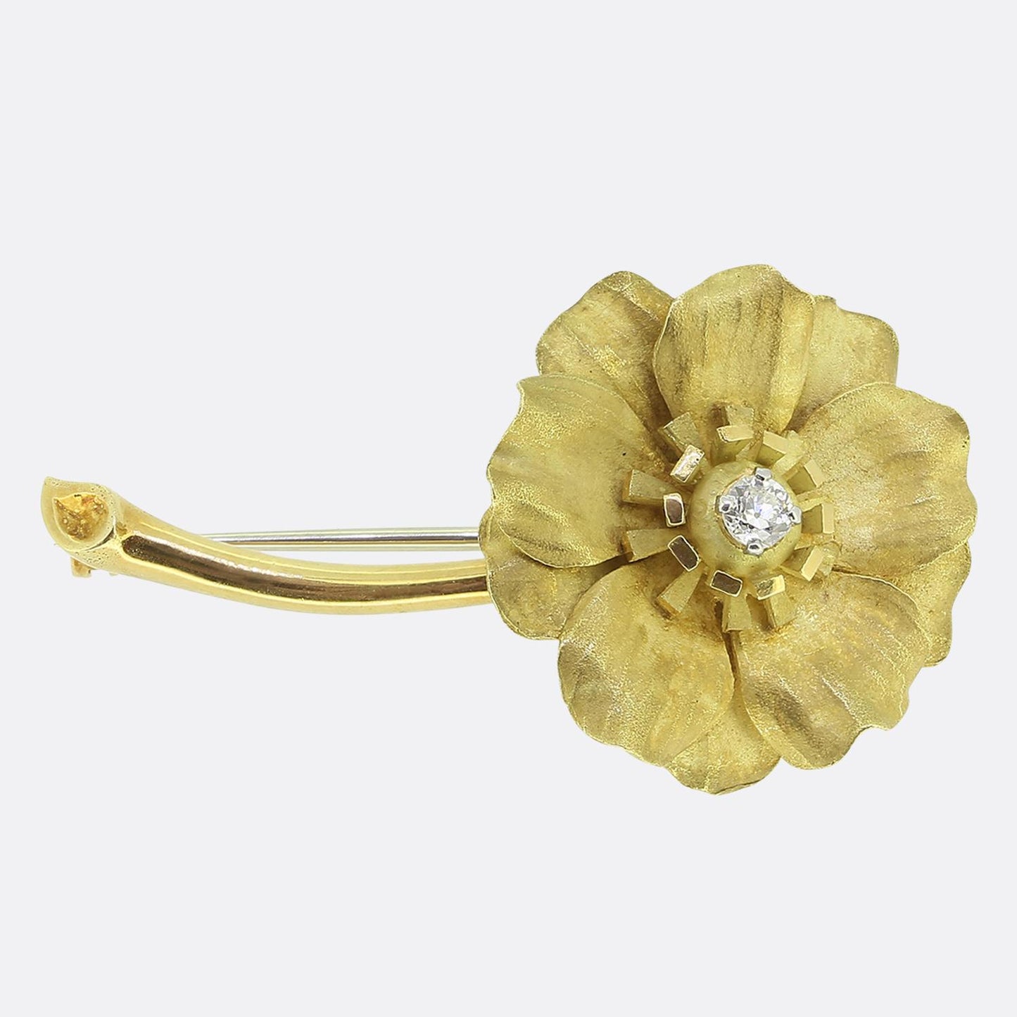 Vintage Cartier Diamond Flower Brooch
