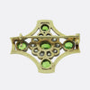 Victorian Demantoid Garnet Diamond and Enamel Brooch