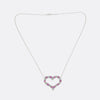 Tiffany & Co Large Pink Sapphire and Diamond Heart Pendant Necklace