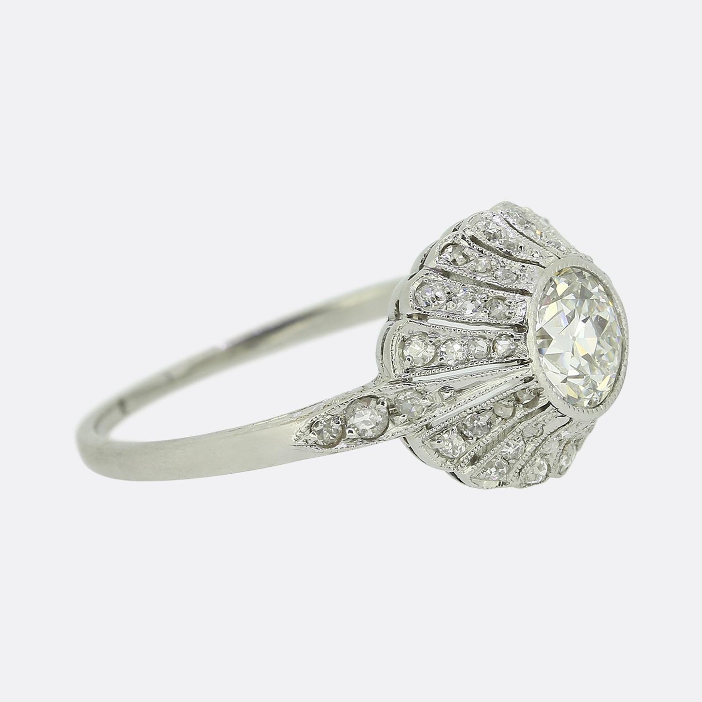 Art Deco 0.70 Carat Old Cut Diamond Ring