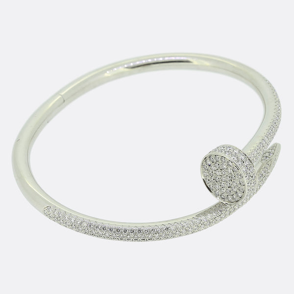 Cartier Juste un Clou Pavé Diamond Bracelet Size 15