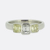 Vintage Three-Stone Asscher Cut Diamond Ring