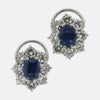 Vintage Sapphire and Diamond Cluster Earrings