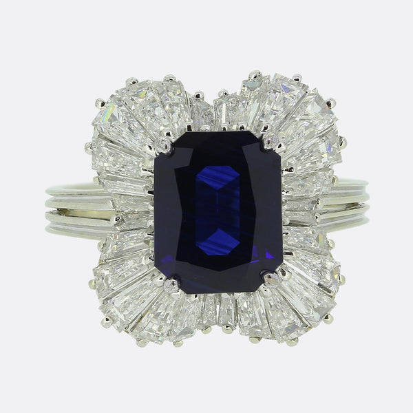 2.55 Carat Sapphire and Diamond Ballerina Ring