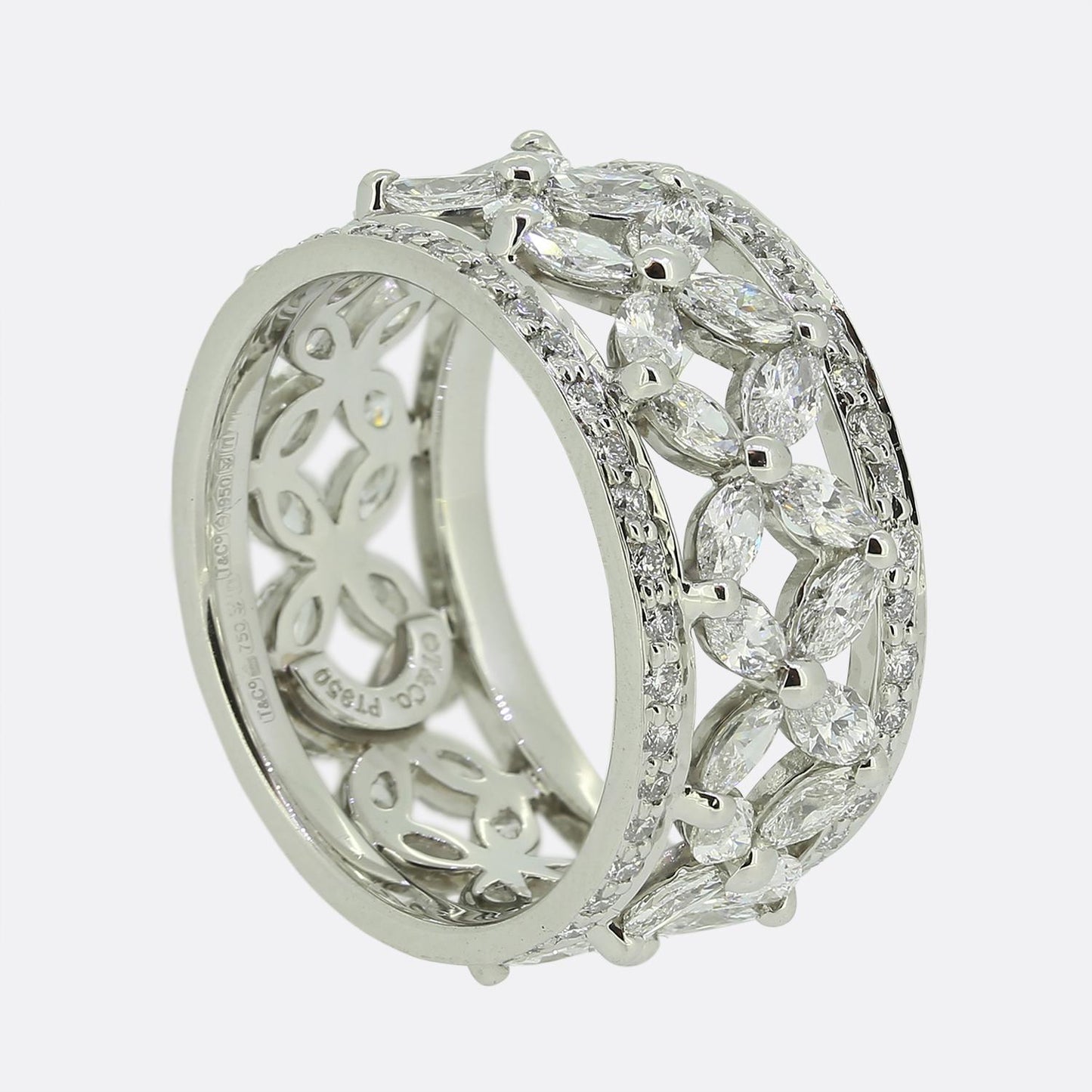 Tiffany & Co. Victoria Diamond Band Ring Size J 1/2 (49.5)