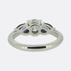 Tiffany & Co. 0.78 Carat Diamond and Sapphire Three-Stone Ring
