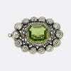 Antique 14.00 Carat Peridot and Diamond Brooch Pendant