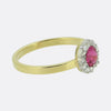 Antique Synthetic Ruby and Diamond Cluster Ring