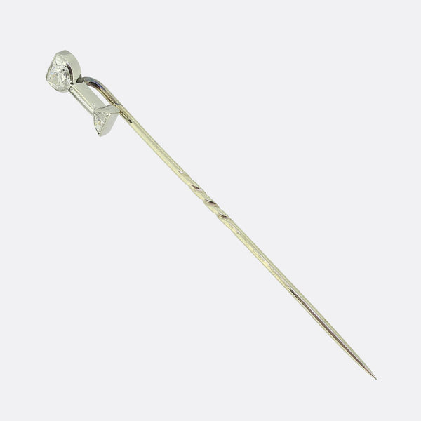 Art Deco Diamond Win Glass Stick Pin
