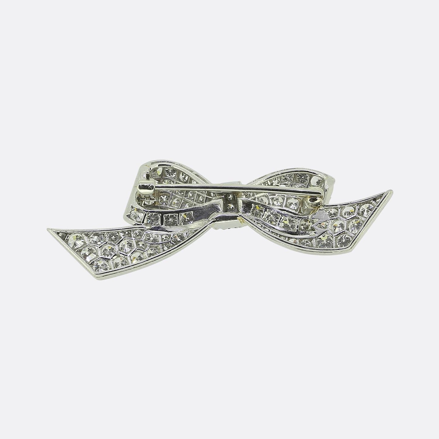 Art Deco Diamond Bow Brooch