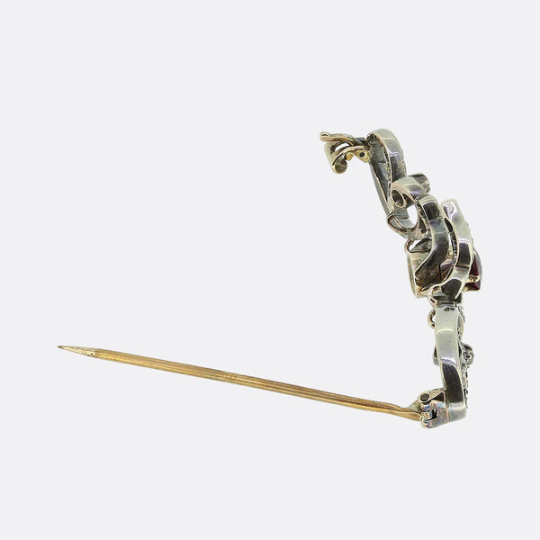 Antique Ruby and Diamond Brooch