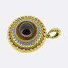 Victorian Etruscan Revival Cabochon Garnet and Enamel Locket Pendant