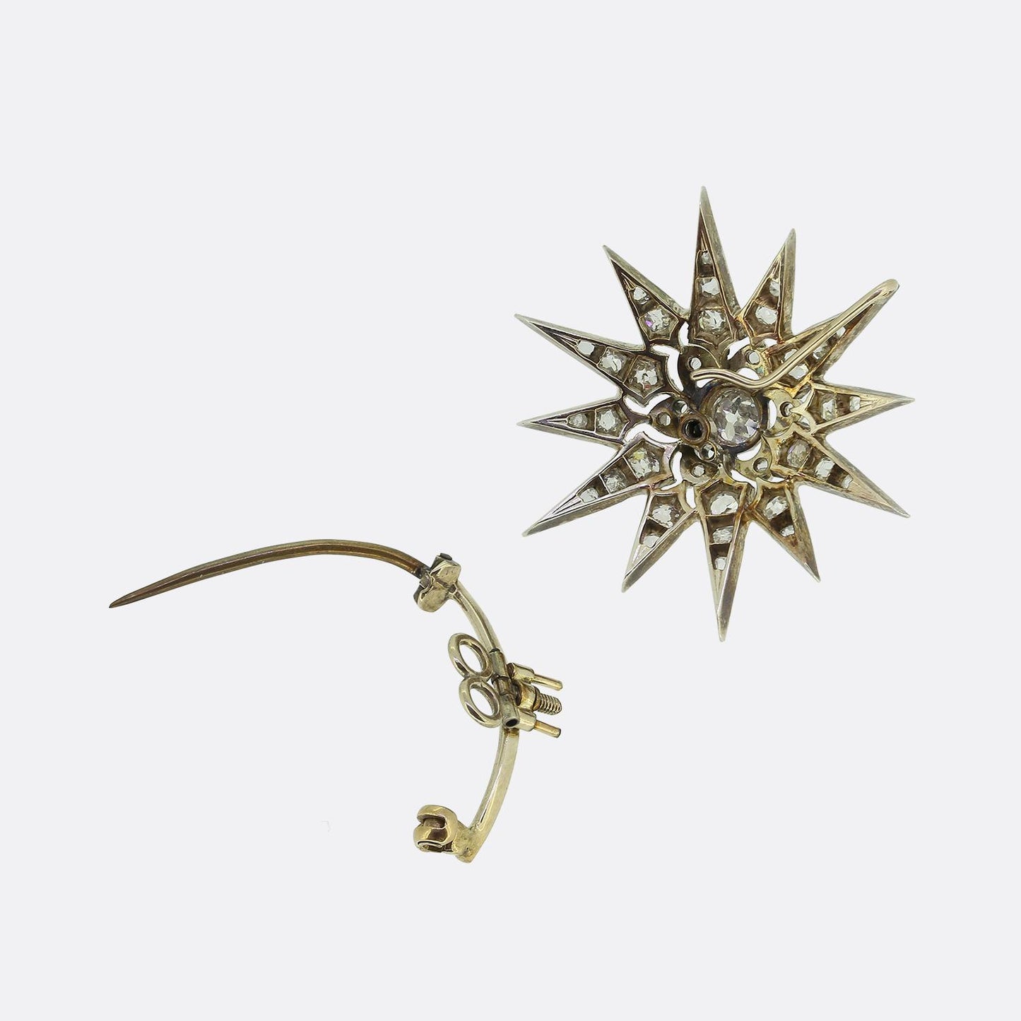 Victorian Diamond Star Brooch Pendant