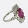 Art Deco 2.50 Carat Burmese Pink Sapphire and Diamond Ring