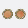 Antique Coral and Diamond Earrings