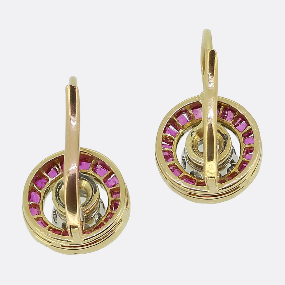 Art Deco Ruby and Diamond Drop Earrings