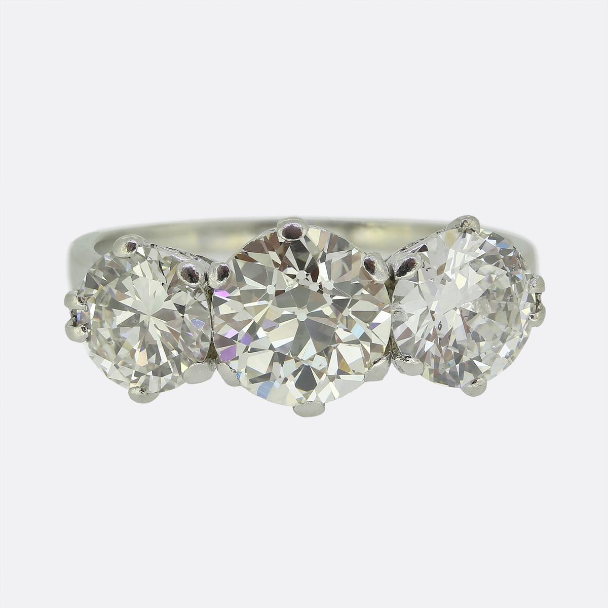 Art Deco Diamond Three Stone Ring