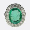 Art Deco 4.25 Carat Emerald and Diamond Dress Ring