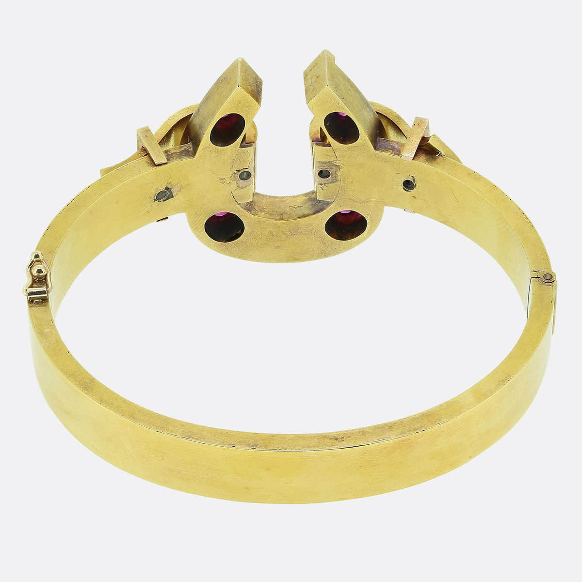 Victorian Burmese Ruby and Diamond Horseshoe Bangle