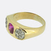 Edwardian Pink Sapphire and Old Cut Diamond Gypsy Ring