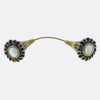 Victorian Opal Diamond and Enamel Jabot Pin