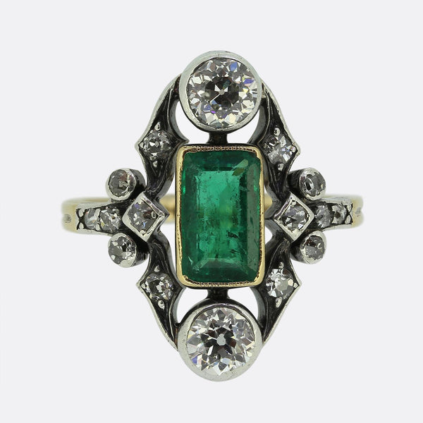 Victoria Emerald and Diamond Ring