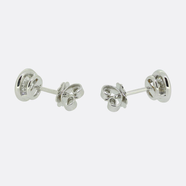 1.70 Carat Rubover Diamond Stud Earrings