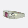 Cartier Ruby and Diamond Three-Stone Ring