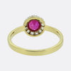 Antique Synthetic Ruby and Diamond Cluster Ring