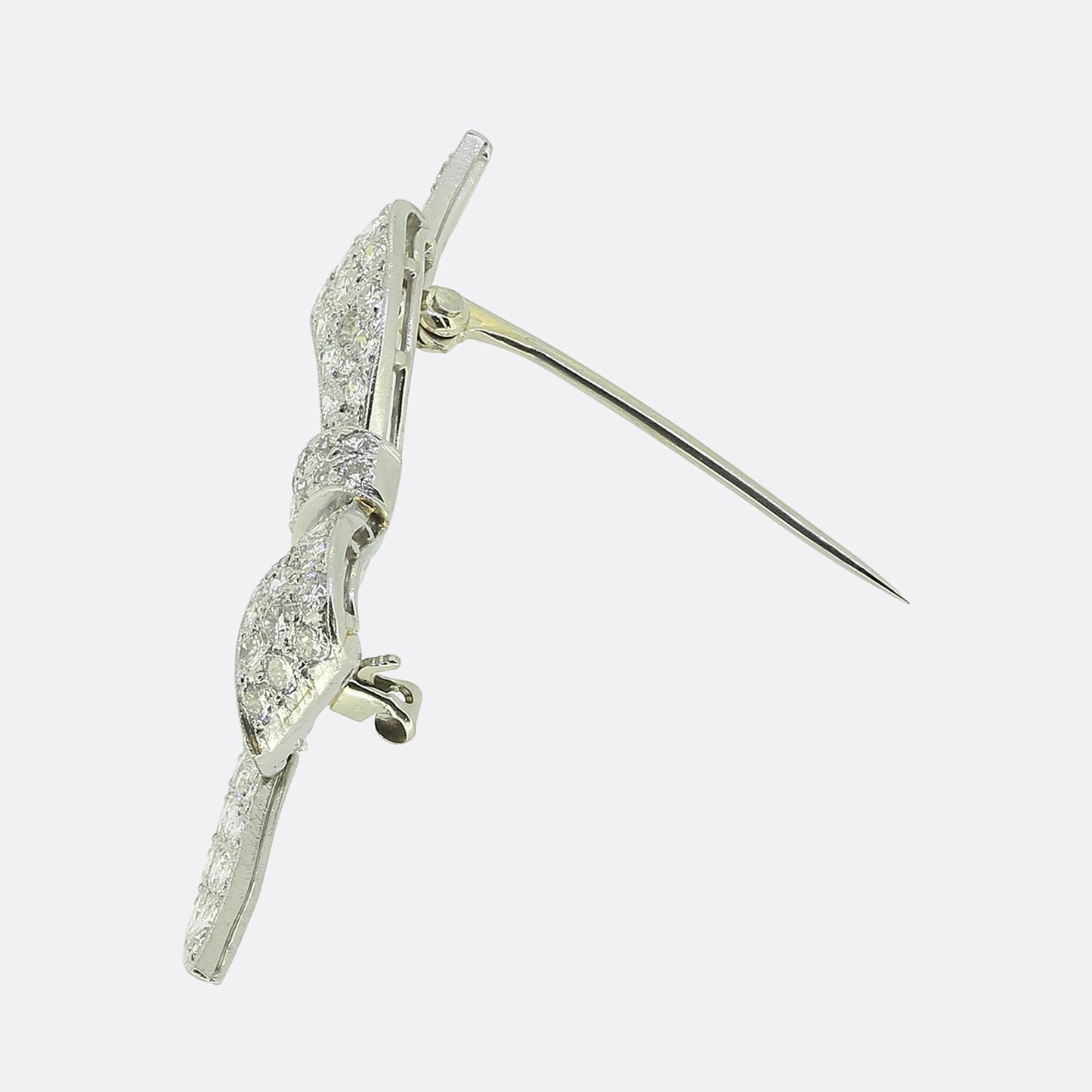 Art Deco Diamond Bow Brooch