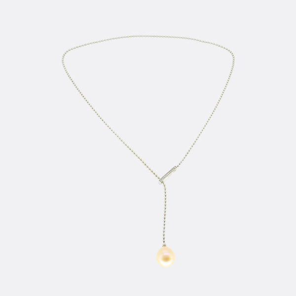 Boodles Pearl and Diamond Drop Necklace