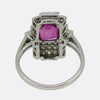Art Deco 2.50 Carat Burmese Pink Sapphire and Diamond Ring