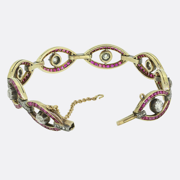 Victorian Ruby and Diamond Bracelet