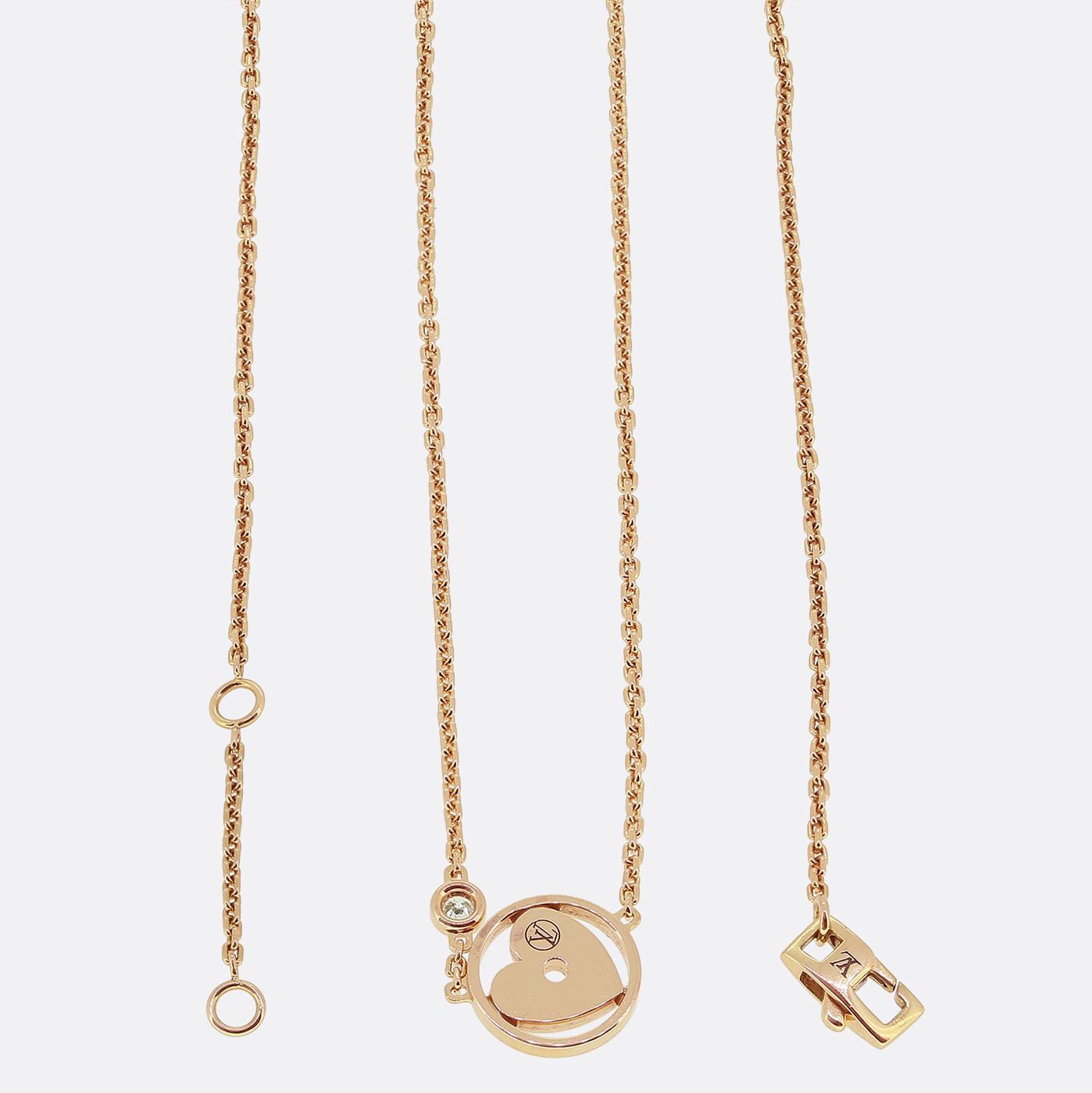 Louis Vuitton Single Diamond Love Heart Necklace