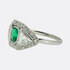 1940s Colombian Emerald and Diamond Three-Stone Ring