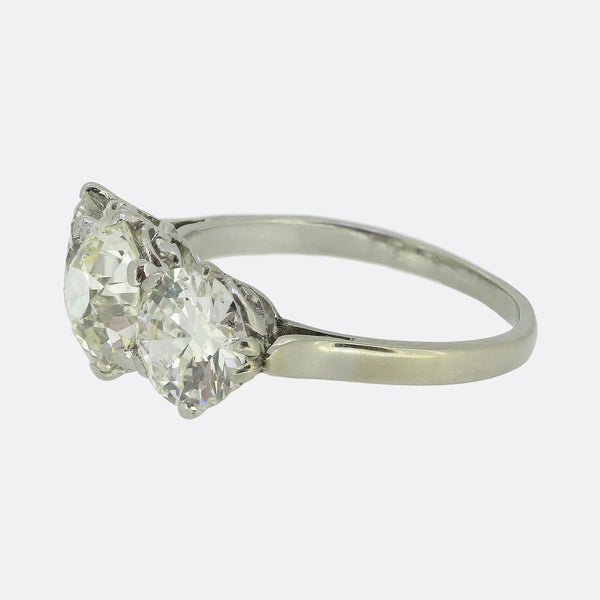 Art Deco Diamond Three Stone Ring