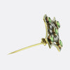 Victorian Demantoid Garnet Diamond and Enamel Brooch